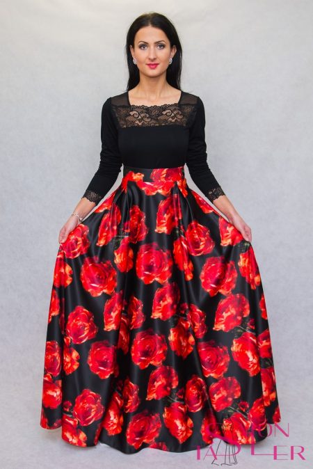 Maxi kruhová sukňa ROSE z dielne KTD STYLE