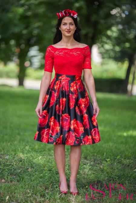 Midi kruhová sukňa ROSE z dielne KTD STYLE